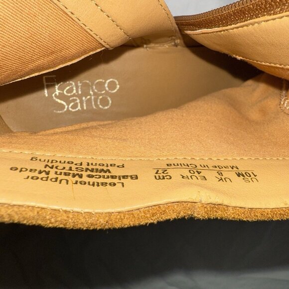 Franco Sarto Winston Boots Womens Size 10 Brown Suede Leather Booties Wedge Heel - Picture 12 of 12